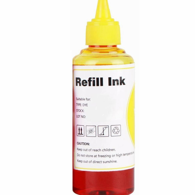 100 ml (4 oz) Premium Yellow refill ink for all hp epson eco tank printers ciss