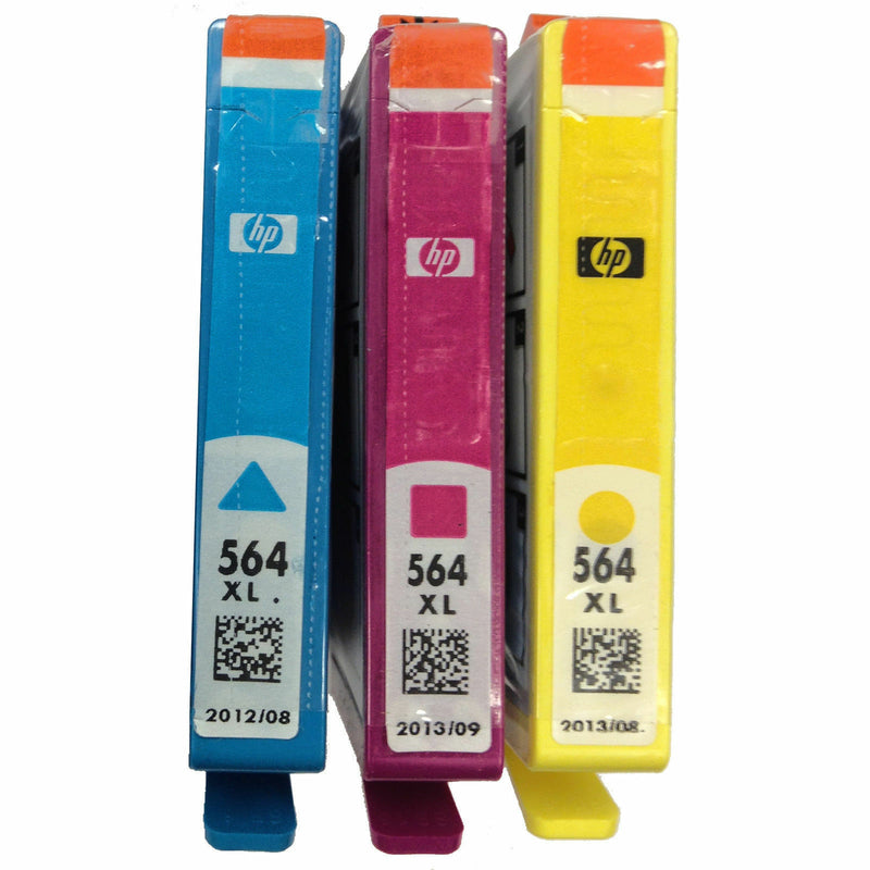 HP 564 XL Ink Genuine Cartridges Color Set Cyan Magenta Yellow For C5400 7500