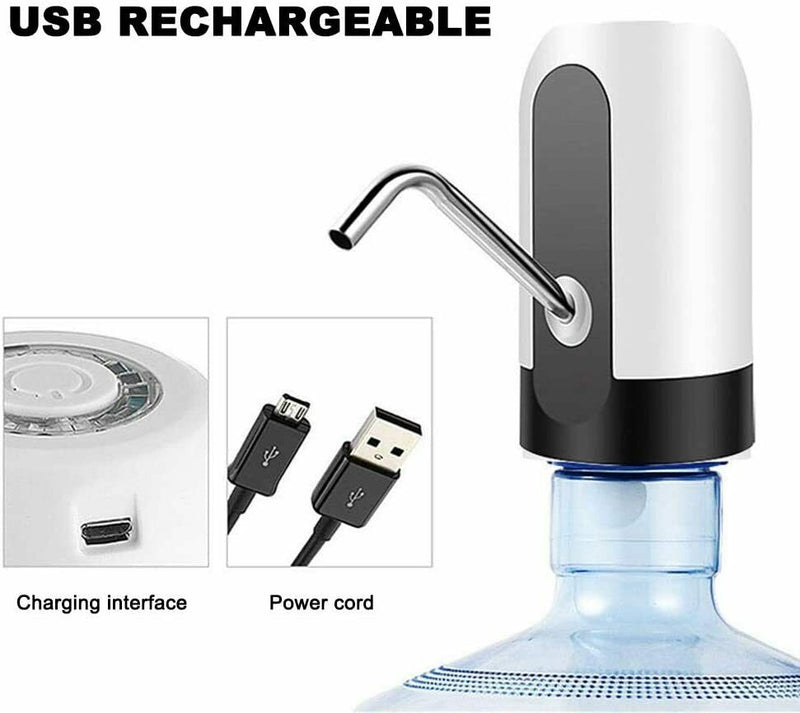 5 Gallon Rechargeable Water Bottle Dispenser Pump, USB Charging