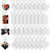 DIY MDF Sublimation Keychain Blank 36Pcs Heat Transfer with with Key Ring 36Pcs