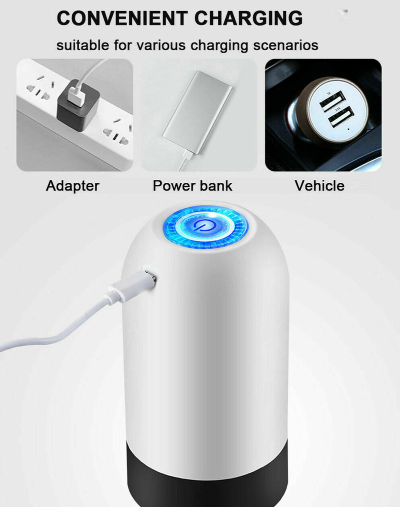 Water Dispenser, Portable Water Bottle Pump for Universal 3, 4 and 5 Gallon  with USB Electric Charging and Automatic Off Switch
