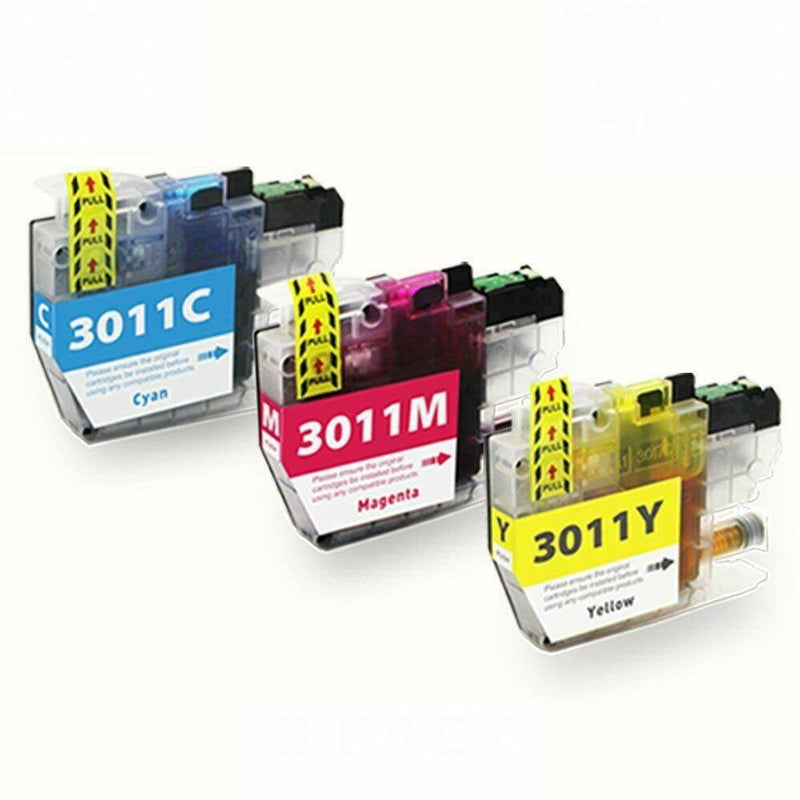 3pk compatible for Brother LC3011 Cyan Magenta Yellow Ink Cartridge MFC-J491DW
