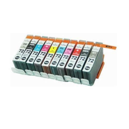 10-PACK Ink Cartridge Set PGI-72 (All Colors) for Canon PIXMA PRO-10 Printer