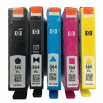 5 Packs HP 564 XL Ink Genuine Cartridges Black PB Cyan Magenta Yellow For B8500