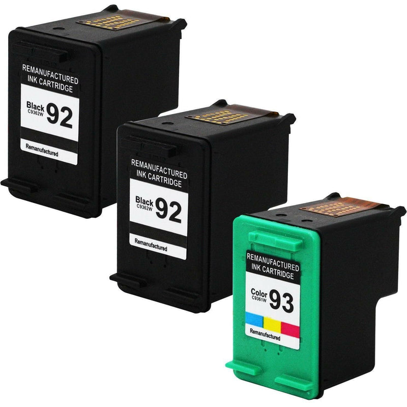 3PK Compatible For HP 92 93 Black Tricolor Ink C9362W C9361W
