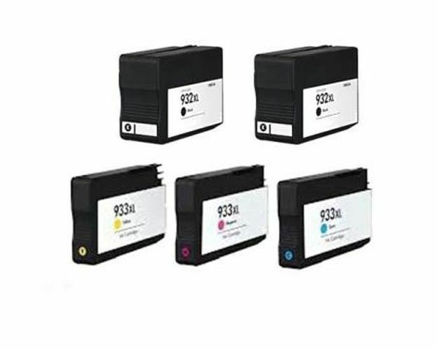 5 Packs HP ink cartridges for HP 932XL 933 XL Pro 6100 6600 show ink level