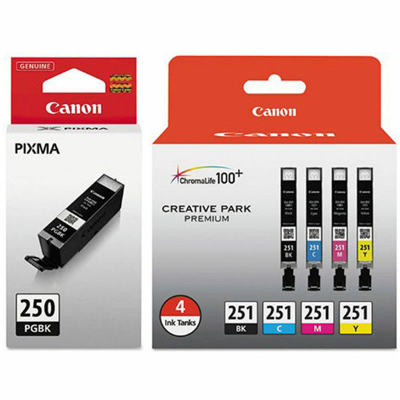 5 pack GENUINE Canon PGI-250 CLI-251 Ink Cartridges For PIXMA MX722 MX922