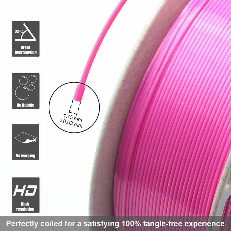 3D Printer Filament PLA SILK Pink 1.75mm 1KG/2.2LB Spool High quality