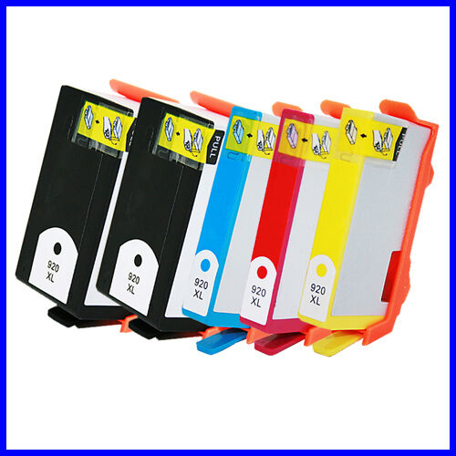5 Pack Compatible For ink cartridges for HP 920XL Black Cyan Magenta Yellow Ink