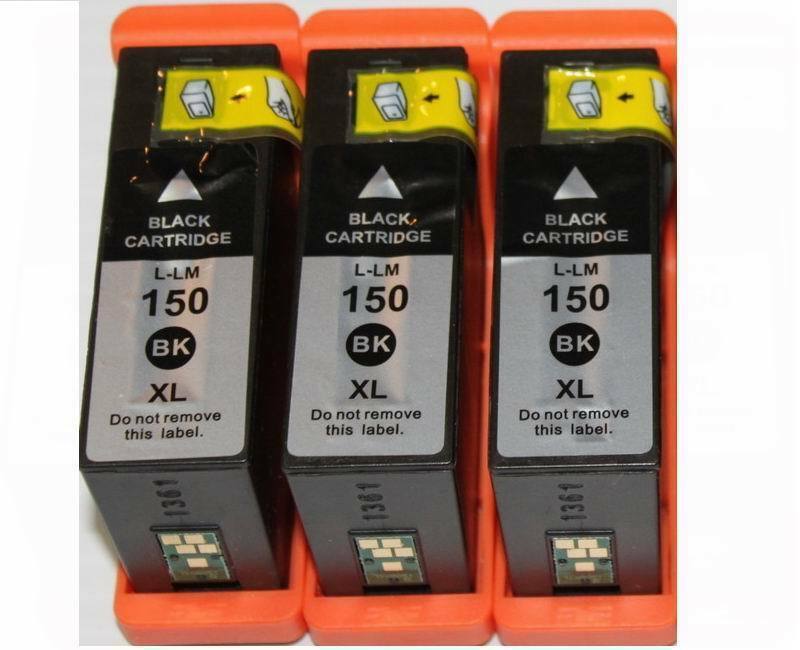 3 BLACK 150XL New High Yield Compatible Ink Cartridge for LEXMARK 150XL 14N1614