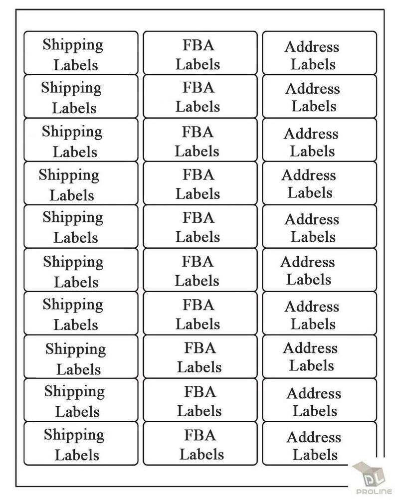 Shipping Address Mailing Labels FBA SKU Labels 1" x 2 5/8" 3000 labels