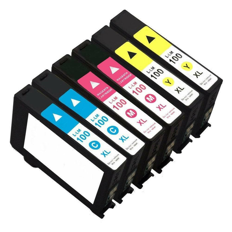 6Pk 100XL C/M/Y Ink Cartridge FOR Lexmark Impact S301 S305 S405 S505 S605